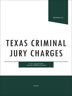 cover image of Texas Criminal Jury Charges